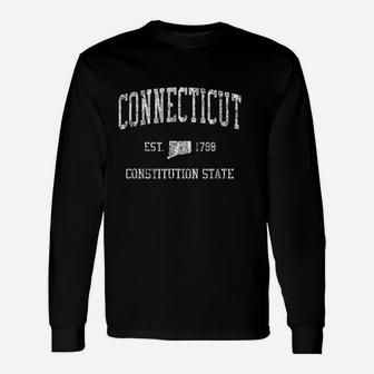 Retro Connecticut Vintage Sports Long Sleeve T-Shirt - Seseable