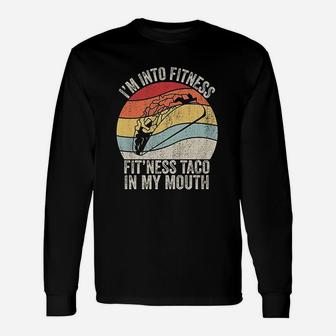 Retro Fitness Taco Fit'ness Taco In My Mouth Long Sleeve T-Shirt - Seseable