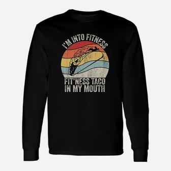 Retro Fitness Taco Fitness Taco In My Mouth Long Sleeve T-Shirt - Seseable