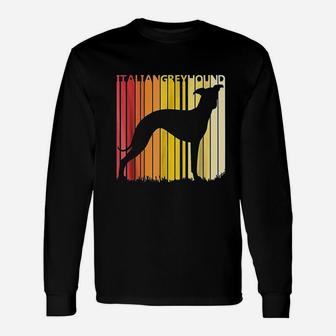 Retro Italian Greyhound Dog Merry Christmas Long Sleeve T-Shirt - Seseable