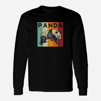 Retro Panda Vintage Panda Long Sleeve T-Shirt - Seseable