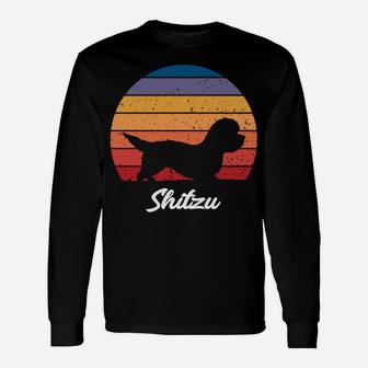 Retro Shitzu Dog 70s And 80s Beach Long Sleeve T-Shirt - Seseable