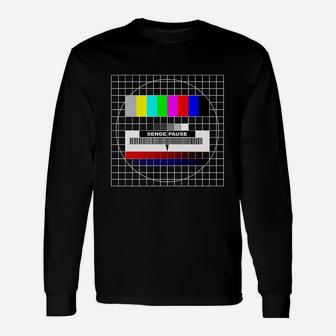 Retro TV-Testbild Langarmshirts Sendepause Design für Vintage-Fans - Seseable