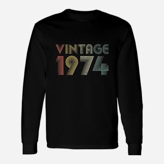 Retro Vintage 1974 45th Birthday 45 Years Old Long Sleeve T-Shirt - Seseable