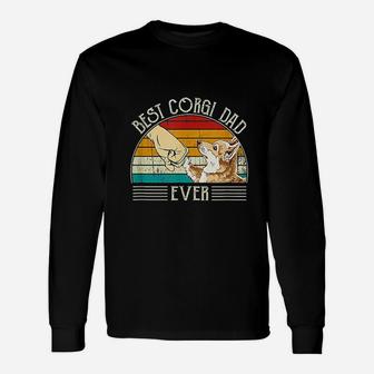 Retro Vintage Best Corgi Dad Ever Long Sleeve T-Shirt - Seseable