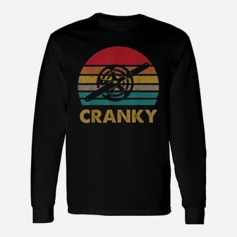 Retro Vintage Bicycle Cranky Cycling Lovers Shirt Long Sleeve T-Shirt - Seseable