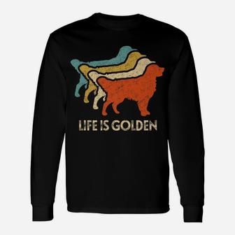 Retro Vintage Golden Retriever Life Is Golden Long Sleeve T-Shirt - Seseable