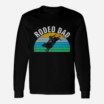 Retro Vintage Rodeo Dad Bull Rider Father's Day T-shirt Long Sleeve T-Shirt - Seseable