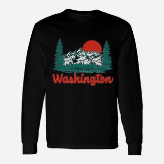 Retro Washington Vintage 80s State Pride Graphic Long Sleeve T-Shirt - Seseable