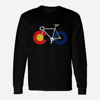 Ride Colorado Cycling Tshirt Cycle Colorado Bicycle Long Sleeve T-Shirt - Seseable