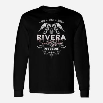 Rivera Blood Runs Through My Veins Tshirt For Rivera Long Sleeve T-Shirt - Seseable