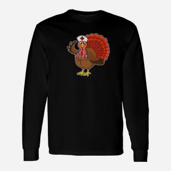 Rn Nurse Turkey Thanksgiving Long Sleeve T-Shirt - Seseable