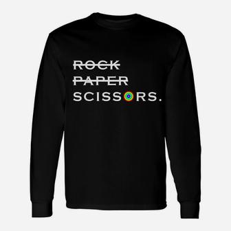 Rock Paper Scissors Lesbian Lgbt International Lesbian Day Long Sleeve T-Shirt - Seseable