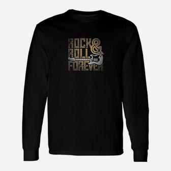 Rock And Roll Forever Music Retro Vintage Guitar Long Sleeve T-Shirt - Seseable