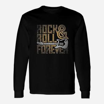 Rock And Roll Forever Music Retro Vintage Guitar Long Sleeve T-Shirt - Seseable