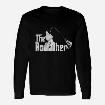 The Rodfather Godfather Parody Retirement Fishing Humor Fisherman Long Sleeve T-Shirt - Seseable