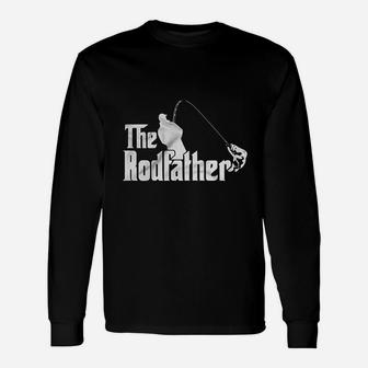 The Rodfather Godfather Parody Retirement Fishing Humor Fisherman Long Sleeve T-Shirt - Seseable