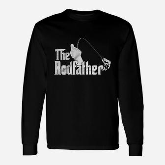 The Rodfather Godfather Parody Retirement Fishing Humor Long Sleeve T-Shirt - Seseable