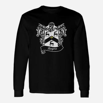 Rogers Coat Of Arms Surname Last Name Crest Long Sleeve T-Shirt - Seseable
