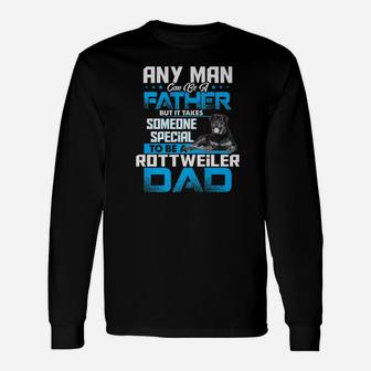 Rottweiler Dad Dog Lovers Fathers Day Gif Long Sleeve T-Shirt - Seseable