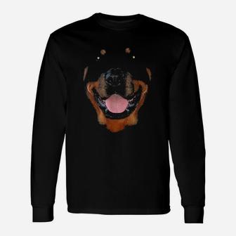 Rottweiler Dog Faces Long Sleeve T-Shirt - Seseable