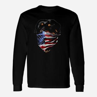 Rottweiler Dog W Patriotic America Long Sleeve T-Shirt - Seseable