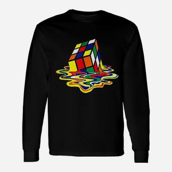 Rubic Rubix Rubik Magic Cube Awesome Graphic Long Sleeve T-Shirt - Seseable