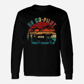 Rv Co Pilot Camping Vintage Motorhome Travel Vacation Long Sleeve T-Shirt - Seseable