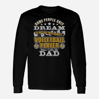 Men's Volleyball T-shirt Proud Volleyball Dad T-shirt Long Sleeve T-Shirt - Seseable