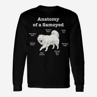 Samoyed Anatomy Dog Lover Long Sleeve T-Shirt - Seseable