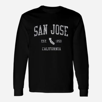 San Jose Californiavintage Sports Sj Ca Long Sleeve T-Shirt - Seseable