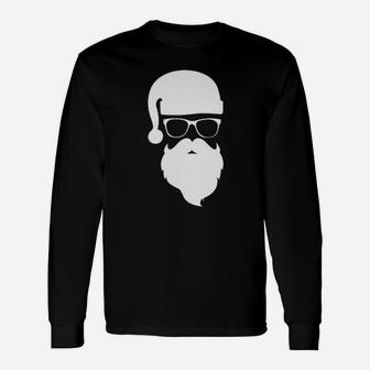 Santa With Sunglasses Christmas Long Sleeve T-Shirt - Seseable