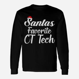 Santas Favorite Ct Tech Santa Hat Christmas Long Sleeve T-Shirt - Seseable