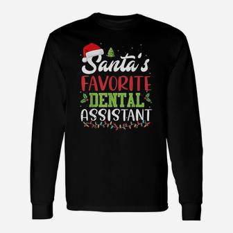 Santas Favorite Dental Assistant Christmas Santa Hat Long Sleeve T-Shirt - Seseable