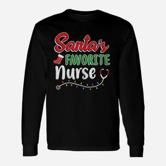 Santas Favorite Nurse, funny nursing gifts Long Sleeve T-Shirt - Seseable
