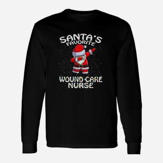 Santa's Favorite Wound Care Nurse Christmas Long Sleeve T-Shirt - Seseable
