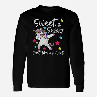 Sassy Like My Aunt Unicorn Cute Matching Auntie And Niece Long Sleeve T-Shirt - Seseable