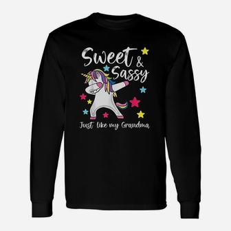 Sassy Like My Grandma Unicorn Matching Nana And Granddaughter Long Sleeve T-Shirt - Seseable