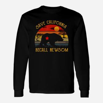 Save California Recall Newsom Vintage Sunset Shirt Long Sleeve T-Shirt - Seseable