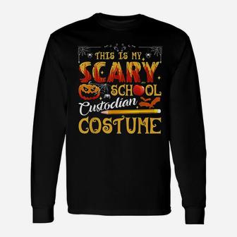 This Is My Scary School Custodian Costume Halloween Long Sleeve T-Shirt - Seseable