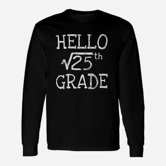 Back To School 5th Grade Square Root Of 25 Math Teacher Long Sleeve T-Shirt - Seseable