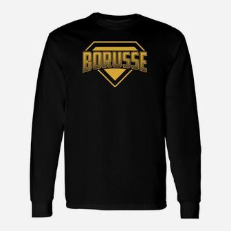 Schwarz-goldenes Borusse Langarmshirts, Sportdesign für Fans - Seseable