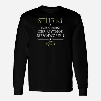 Schwarz-Goldenes 'Sturm' Fan-Langarmshirts 1909, Vereinstrikot Design - Seseable