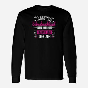 Schwarzer Humor Langarmshirts Schraubenschlüssel – Heirate oder Lauf!, Herren - Seseable