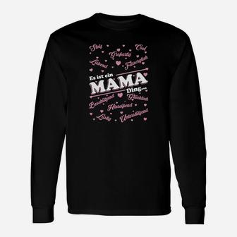 Schwarzes Damen-Langarmshirts mit Mama-Print in Herzform, Geschenkidee - Seseable