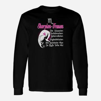 Schwarzes Damen-Langarmshirts Sternzeichen Fische mit Spruch - Seseable