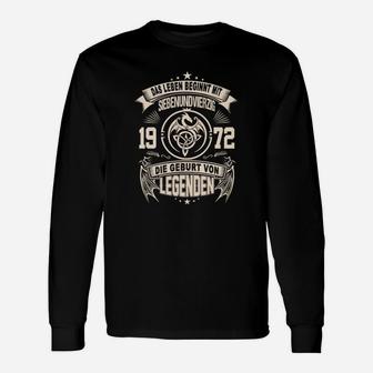 Schwarzes Geburtsjahr 1972 Legenden Langarmshirts, Personalisiertes Jahrgang Tee - Seseable