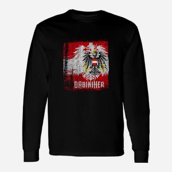 Schwarzes Herren Langarmshirts Adler-Motiv, Originär Schriftzug - Seseable