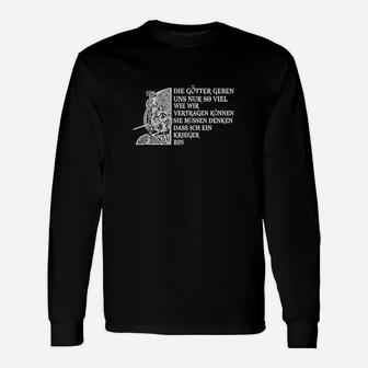 Schwarzes Herren-Langarmshirts mit Katzendruck Götter und Mehr, Spruch - Seseable