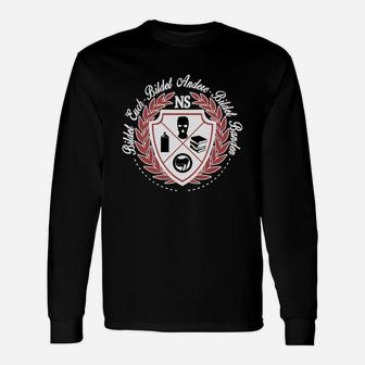 Schwarzes Herren Langarmshirts mit Wappen & Kartenmotiv, Personalisiert - Seseable